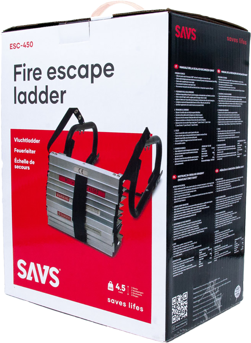 4.5 meters brandstege i transportkartong, ESC-450