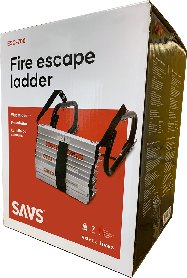 7 meters brandstege i transportkartong, ESC-700